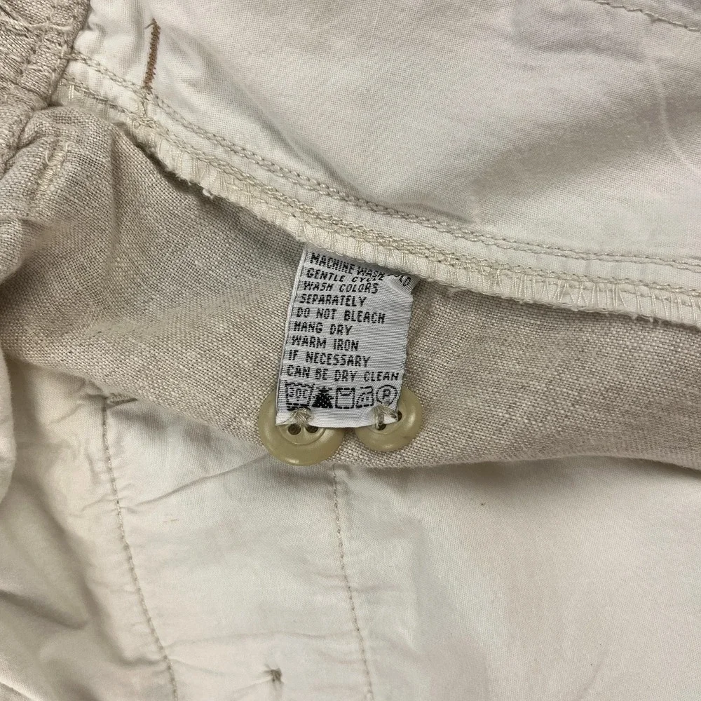 Tommy Bahama Linen Cargo Pants Mens XXL (44x34) Natural Light Beige Loose Relax